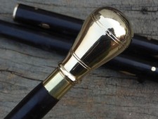 Antique Brass Victorian Handle Wooden Vintage Style Walking Stick Cane Working