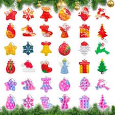 NEW CHRISTMAS 29 Pcs Mini Pop Bubble Fidget Sensory Toys Pop Keychain