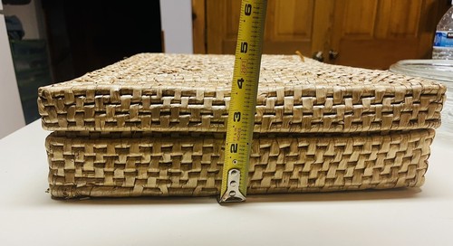 Boxed Set Of 6 Rattan Placemats Wicker Boho Table Mats Natural EUC - Picture 5 of 24