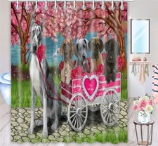 Great Dane Shower Curtain Personalized Hooks Many Dog Designs NWT