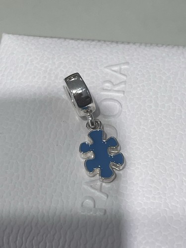 Retired Rare Pandora Blue Jigsaw Puzzle Piece Dangle 790486EN01 - Picture 4 of 9