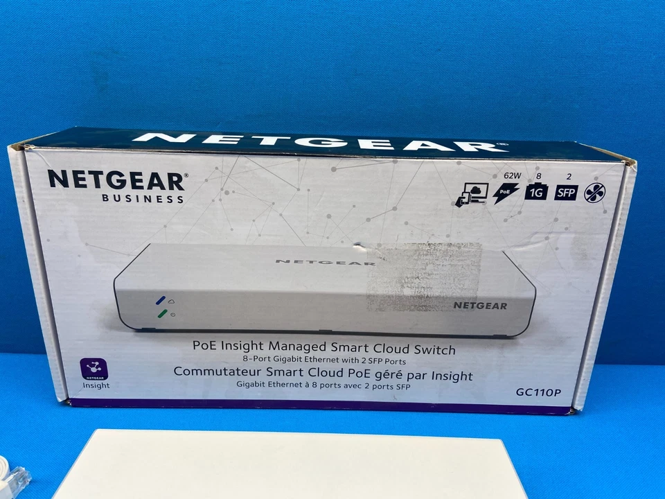 NETGEAR 8-Port Gigabit Ethernet w/2 SFP Ports GC110P PoE Smart Cloud Switch - Image 2 of 4