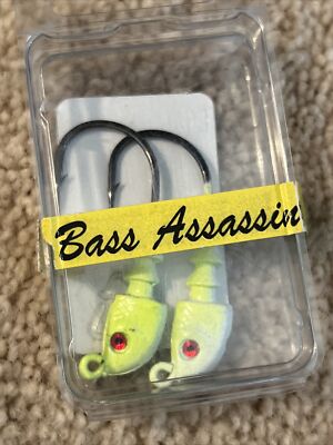 Bass Assassin SLJA73005 Screwlock Chart/Red Eye 1/4oz 2/0 Fishing Jig Head Lure