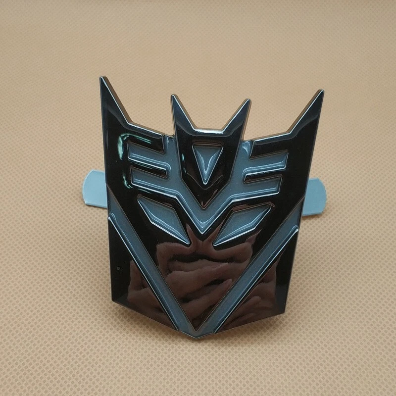 Parrilla de metal negra brillante Transformers Decepticon insignia montaje parrilla frontal emblema Foto 3 de 4