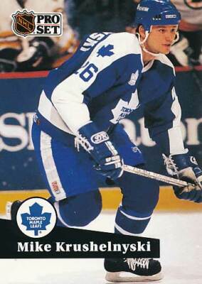 1991-92 Pro Set French #233 MIKE KRUSHELNYSKI - Toronto Maple Leafs