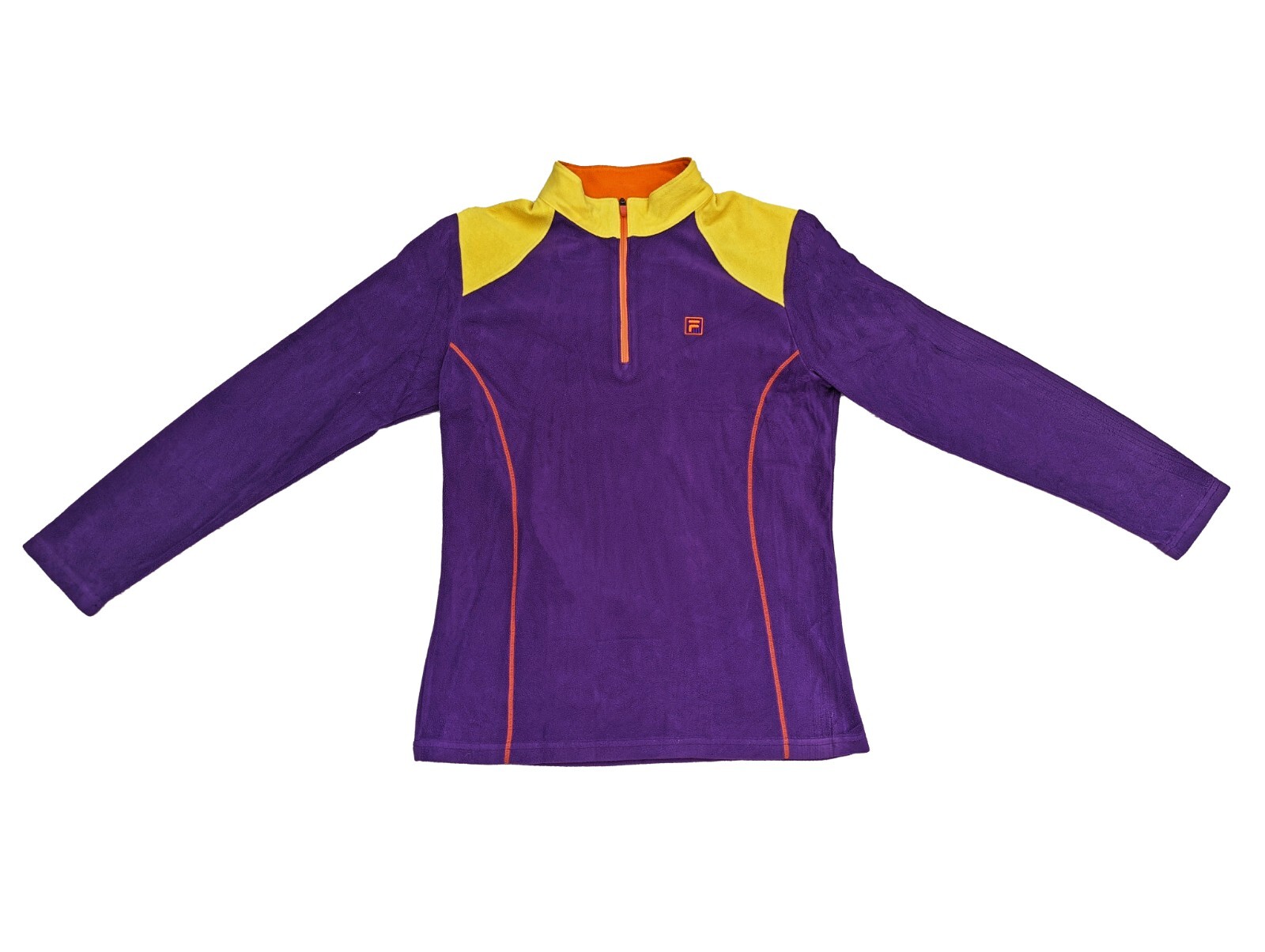 Tuta da ginnastica Fila Fleece Viola e Giallo XS Anni 90 Retro Vibe buone condizioni