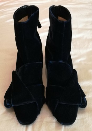 N 21 Knotted Velvet Ankle Boots Navy uk 5 eu 38 New - Picture 2 of 9
