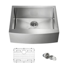 27" Handcrafted Farmhouse Apron Single Bowl Stainless Steel Kitchen Sink