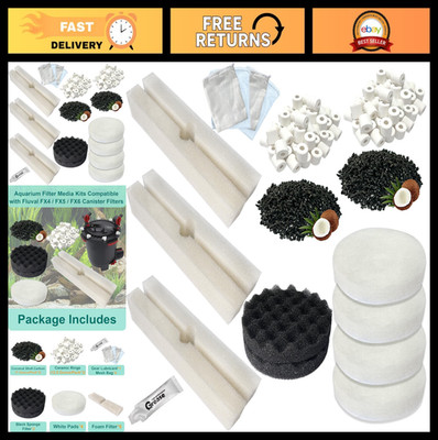 Aquarium Filter Media Kit for Fluval FX4 FX5 FX6, 21 Piece Replacement