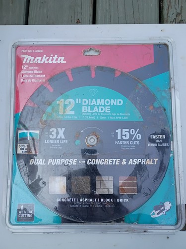 Makita B-69668 12-Inch Diamond Blade – Segmented, Dual Purpose, Laser Welded For Concrete & Asphalt Cutting
