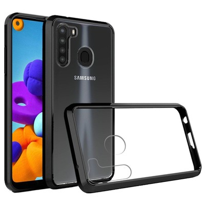GSA Slim Transparent Bumper Case for Samsung A21 - Clear/Black