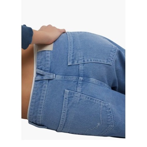 Pantalones de mezclilla de tiro alto Free People Deep Trance de pierna ancha al tobillo para mujer - NUEVO - Imagen 4 de 4