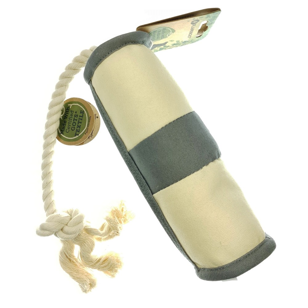Jouet rouleaux et corde pour chien qui nettoie les dents en jouant au grand air
