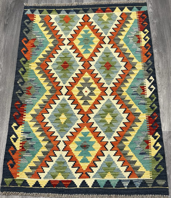Vintage Kelim Traditionell Handgefertigt Orientalisch Wolle Kelim 3ft11inx2ft7i 127cmx89cm
