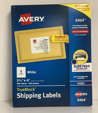 AVERY 8464 600 labels TrueBlock Shipping Labels 3-1/3" x 4" Inkjet