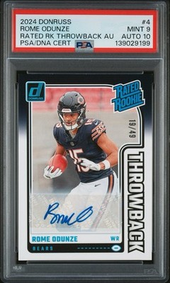 2024 Panini Donruss - Rated Rookies Throwbacks Rome Odunze #4 Autographs /49...