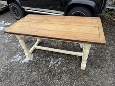 Antique English Pine Farmhouse Refectory Country Dining Table Victorian