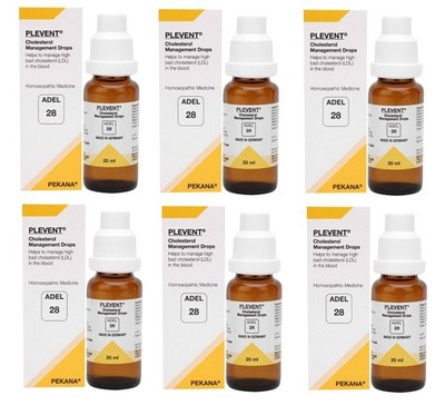 ADEL 28 Cholesterol Drops Pack of 6 Natural Homeopathic Remedy for Heart Health