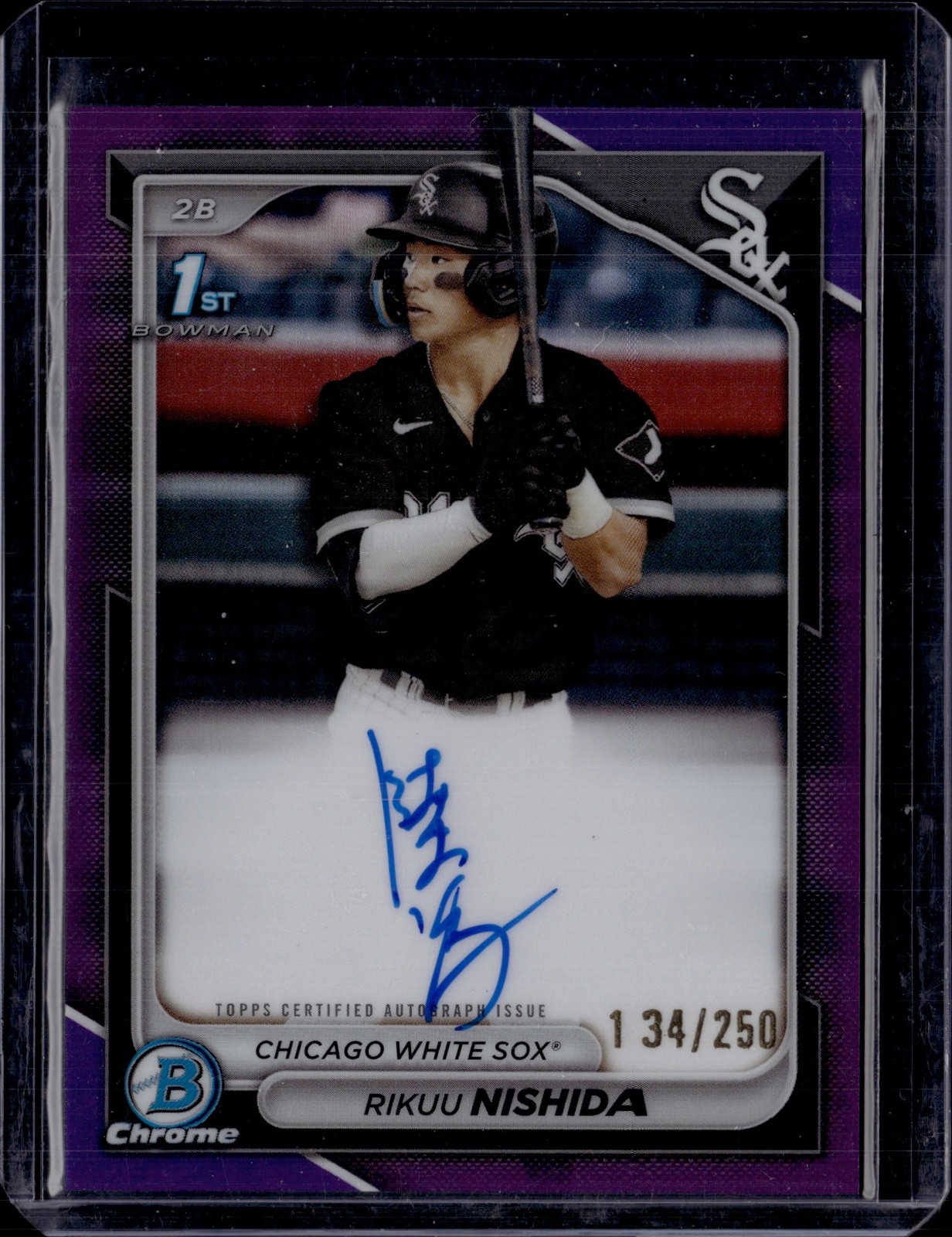 2024 Bowman Chrome Rikuu Nishida 1st Bowman Purple Auto 134/250