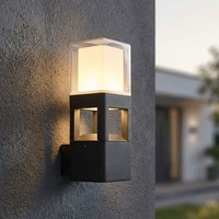 Hauswandlampe Wandleuchte AußEnlampe Leuchte Terrasse Schwarz Klar Led HöHe 26Cm