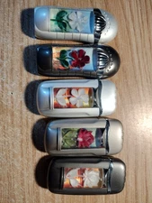 5 Vintage Novelty Butane Lighter Refillable nature flowers white red roses?