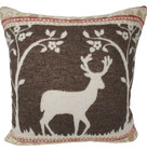 HINES Wool Pillow Reindeer Christmas ENGLAND Down Inner Nordic Art Neutral CLEAN