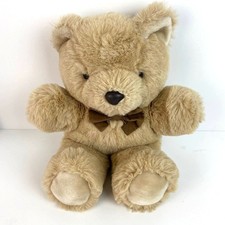 Vintage America Wego Cuddle Bears Tan w/ brown bowtie Stuffed Animal Plush 13"