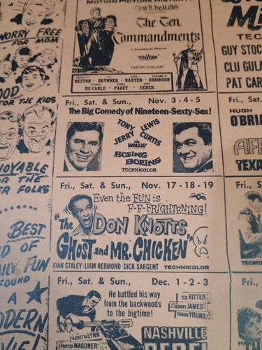 VINTAGE Lindsborg Kansas, Plaza Theatre Movie Monthy Calendar, Elvis Presley,  - Foto 10 di 16