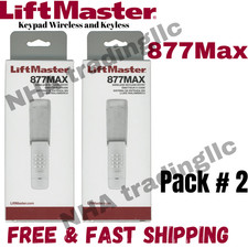 LiftMaster 877MAX Garage Door Opener Keypad Remote Keyless Entry Wireless pack 2