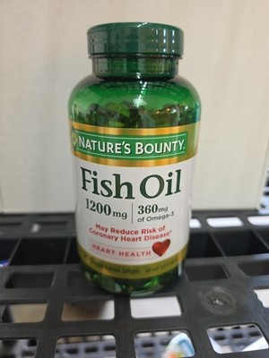 Nature's Bounty Fish Oil Heart Health 1200 Mg 360 Mg Omega-3 200 Ct EXP 04/2027