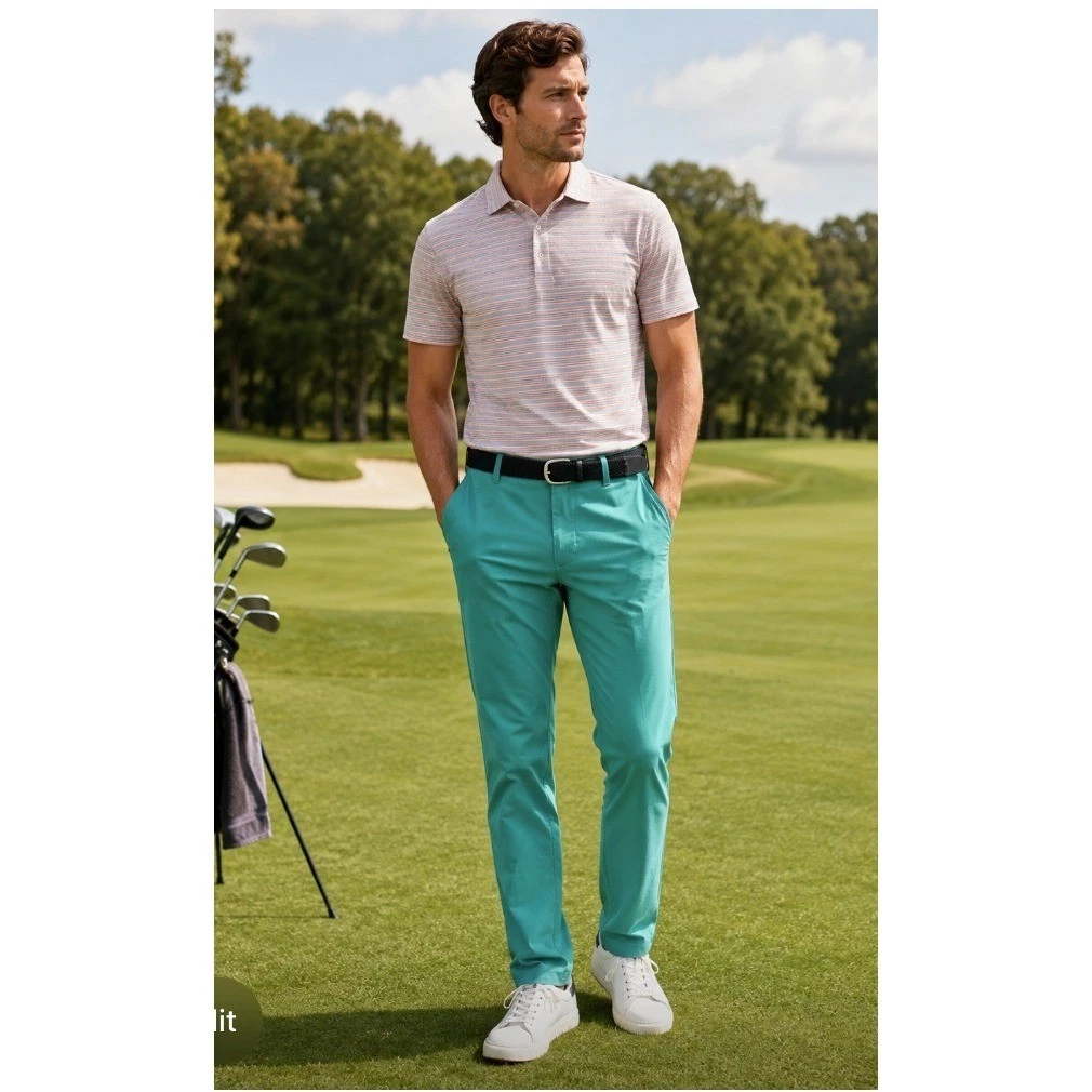 Bonobos Golf 36x30 Slim Fit Performance Highland Tour Pants Emerald Teal Green