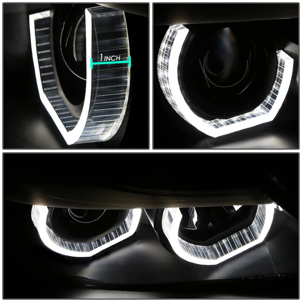 PARA BMW E90 SERIE 3 09-12 4 PUERTAS 3D U-HALO FAROS LED FAROS FAROS + JUEGO HERRAMIENTAS NEGRO Foto 4 de 4