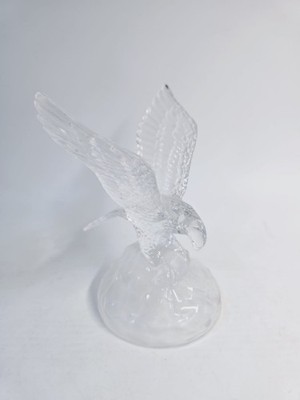 Cristal d'Arques Bleikristall Glas Adler Statue mattierter Sockel Kristall 