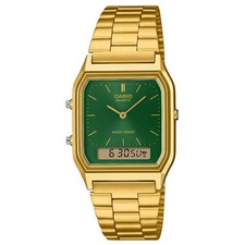 Montre numérique analogique CASIO Classic AQ-230GA-3AMQYJF cadran vert doré...