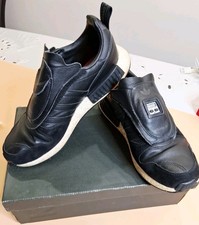 🤩 Adidas MICROPACER X R1 Boost Runner in pelle nera da passeggio ~ look uomo taglia 11 