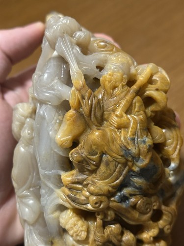 Antique Chinese Shoushan Stone Carving of The 8 Immortals Highly Detailed Statue - Bild 5 von 11