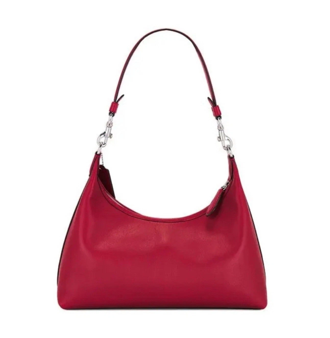 Borsa a tracolla Coach Juliet con 2 cinghie argento rubino pelle conciata a guanto nuova con etichetta CR981