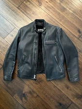 Schott  141 Classic Racer Leather Jacket Size 38 w/fo-fur pile zip in liner
