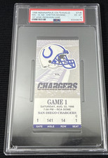 Peyton Manning 1st Home Game 1998 Ticket Stub PSA 6 Colts vs Chargers 8/22