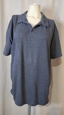 TRUE CLASSIC Polo Shirt Short Sleeve Super Soft Gray/Blue Heathered Men's Sz XL