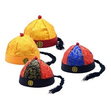 Qing-Kaiserhut, Satin-Vermieterhut f&uuml;r Party, Kost&uuml;m, B&uuml;hnenauftritt