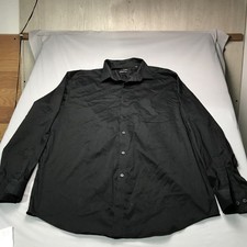 Van Heusen Flex Shirt Mens XL 17 17.5 Black Wrinkle Free Dress Stretch Career