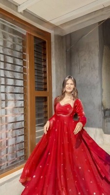 Gown Pakistani Salwar Kameez Ready To Wear Dress Suits Wedding Bollywood Party L