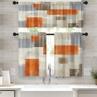 Emvency 36 Inch Kitchen Curtains 36"W x 52"L (Pack of 3), Abstract Orange 