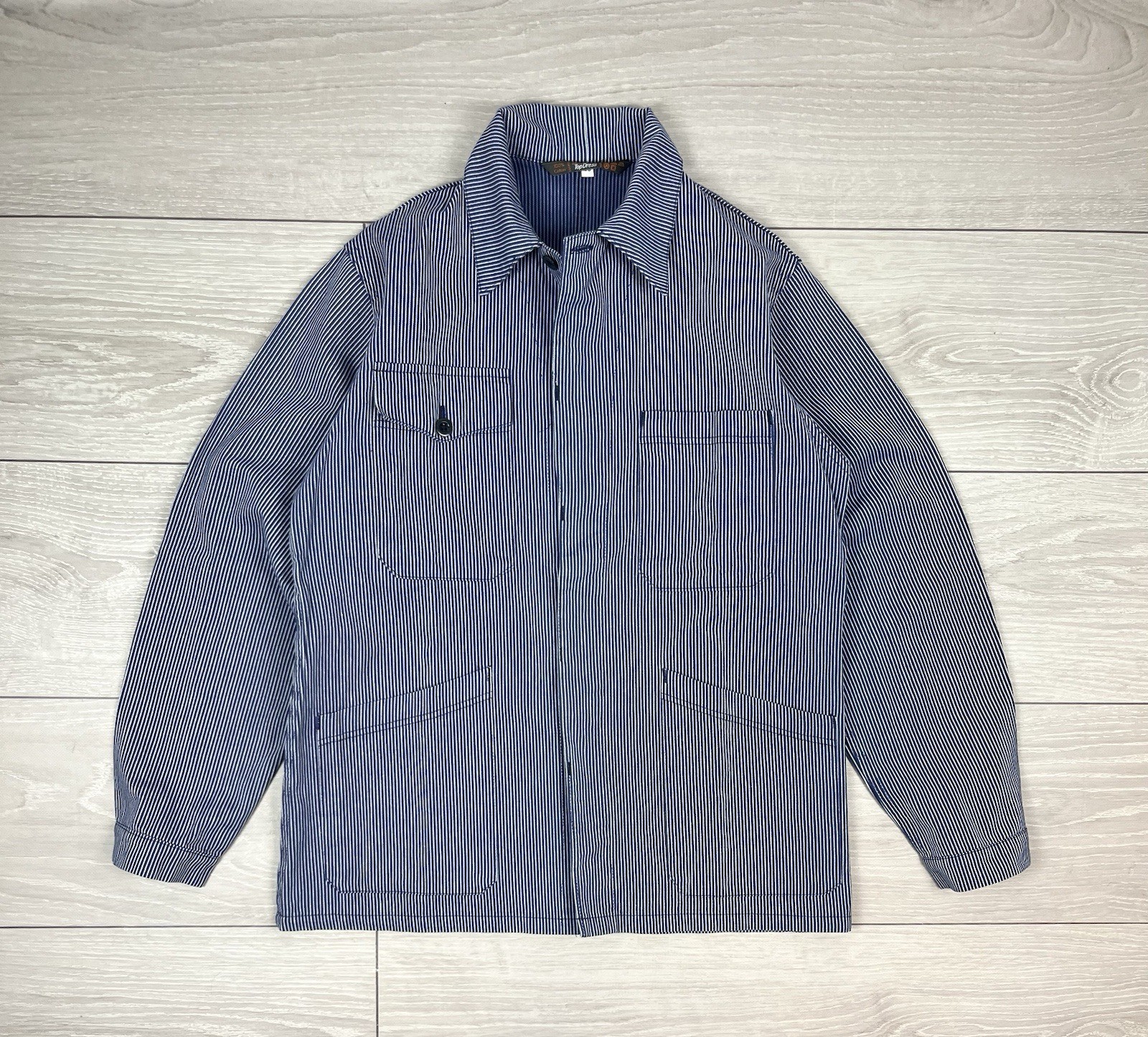 Le Laboureur Vintage 70s Striped French Work Chore Jacket Mens L Size