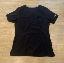 Maevn Momentum Womens Black Scrub Top And Waist Jogger Set Small