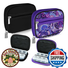 Serfeymi Weekly Travel Pill Organizer Pill Case for Purse with Removable 7 Day P