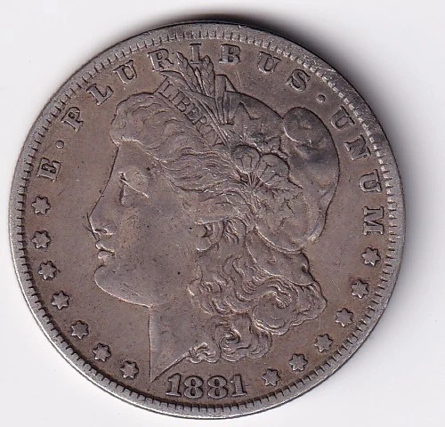 1881 P Morgan Silver Dollar 1$ Coin 90% Silver n.241