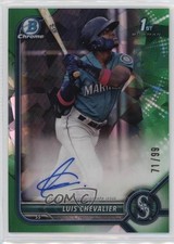 2022 Bowman Chrome Prospect Green Atomic Refractor 71/99 Luis Chevalier Auto 7ut