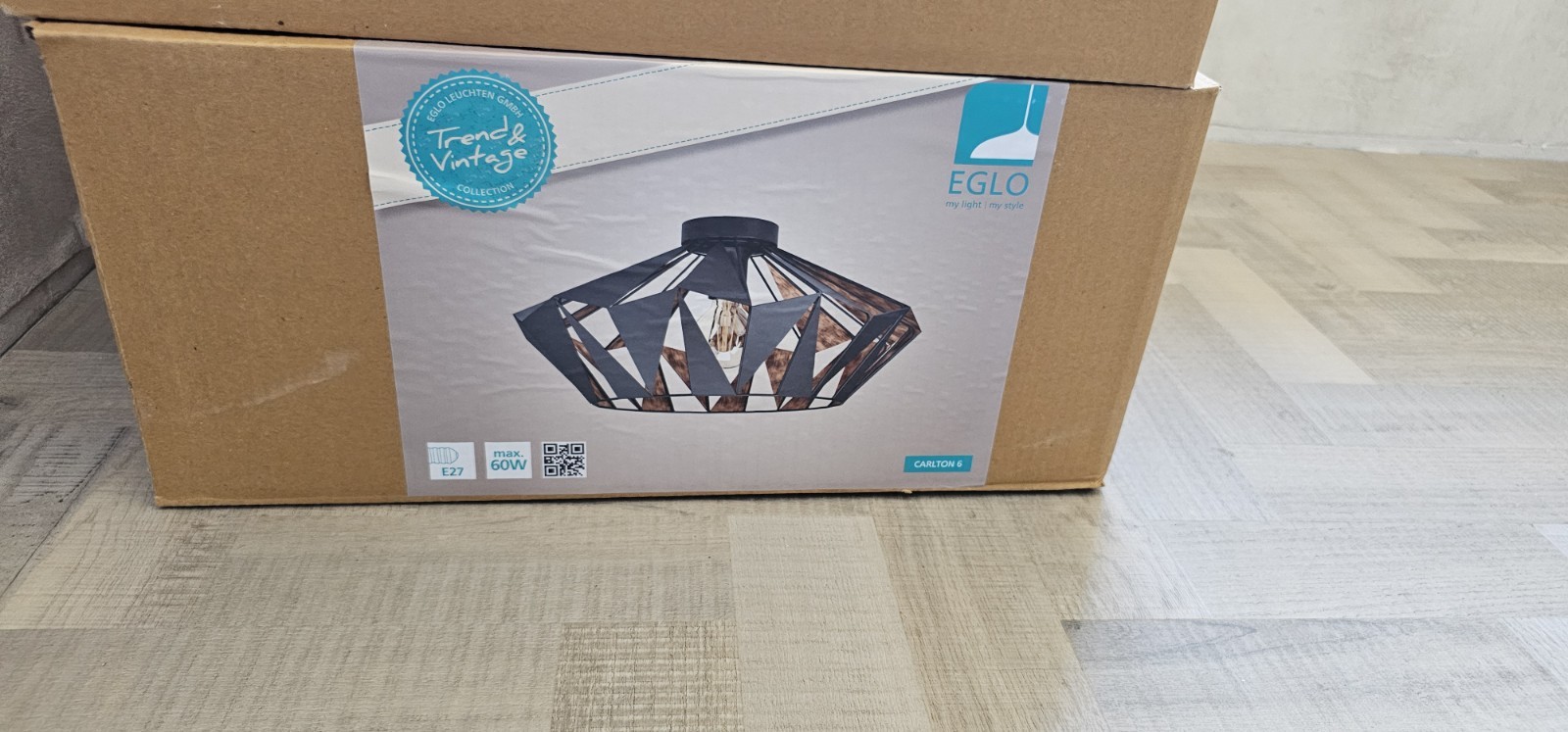 EGLO Carlton 6 Deckenlampe, Schwarz Kupfer Neu Ovp
